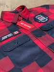 LIMITED EDITION PUCK CULT/CCM RED BUFFALO PLAID LUMBER SHIRT - PLAYER LOGO