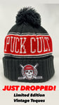 LIMITED EDITION VINTAGE CLASSIC CULT BLACK POM-POM TOQUE (WHITE LETTERS)