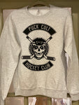 *NEW* ADULT’S PUCK CULT HOCKEY OLD SCHOOL LIGHT GREY HEATHER CREWNECK SWEATSHIRT