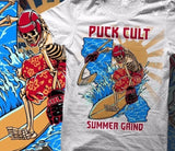 KIDS PUCK CULT SUMMER GRIND SURFER T-SHIRT (WHITE)