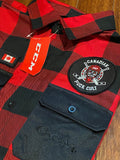 LIMITED EDITION PUCK CULT/CCM RED BUFFALO PLAID LUMBER SHIRT - TENDY LOGO