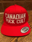 Puck Cult Red & White Billboard Snapback Hat