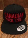 Puck Cult Black & Red Billboard Snapback Hat